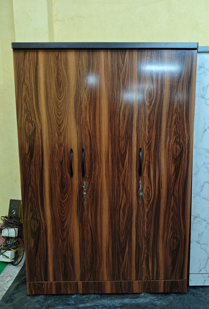 Bowzar 3 Door Almirah 3 Door Wardrobe 6 Feet Height White Marble