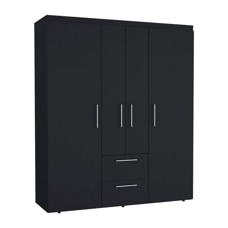 Bowzar 4 Door Wardrobe Almirah Wenge With 2 Drawer