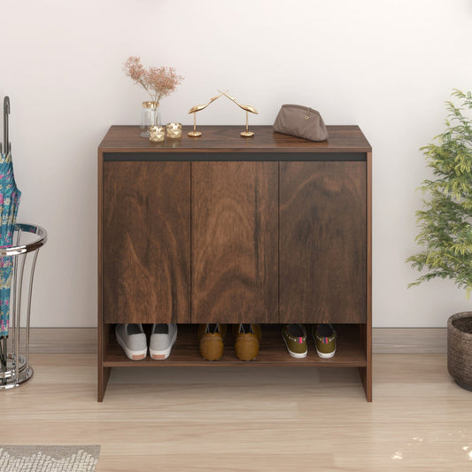 31x31x13 Inch Engineered Wood 3 Doors Shoe Rack Cabinet for Slipper Footwear