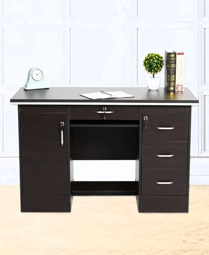 Bowzar Engineered Wood Office Table Study Table Office Table For Office Work Wenge Finish