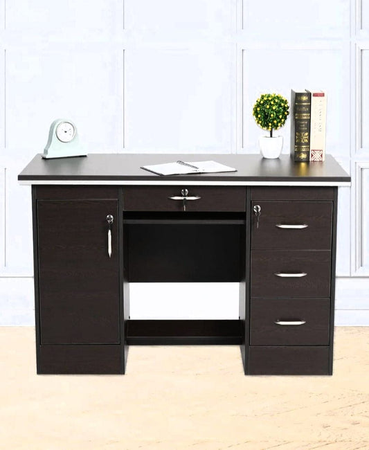 Bowzar Engineered Wood Office Table Study Table Office Table For Office Work Wenge Finish