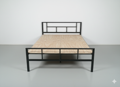 Bowzar HM Queen Bed Size 5X6.5 Feet Iron Metal Bed Bachelor Hostel PG Guest House