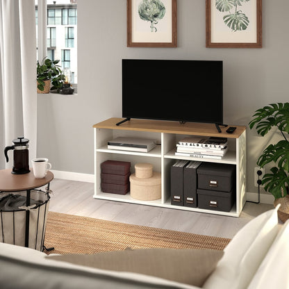 Bowzar Tv Cabinet Simple Design Long Lasting 4X1.3X2 Feet White