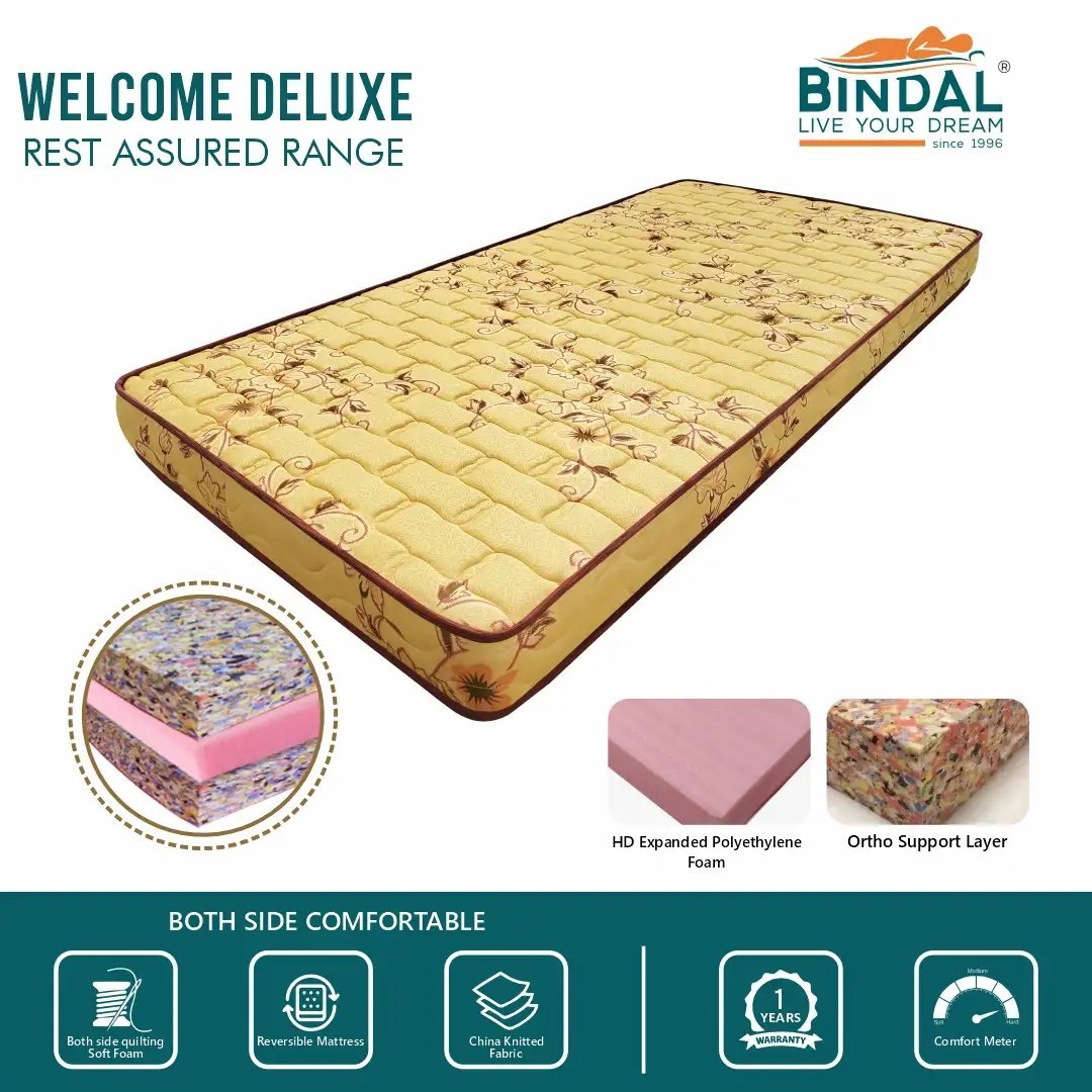 Bindal Welcome Delux King 72X78 Inch Thickness 4 Inch Mattress