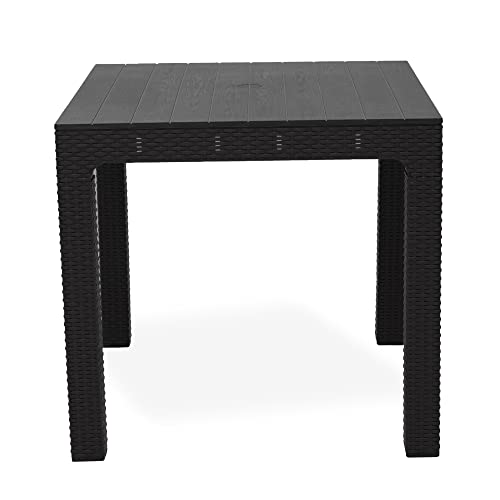 Supreme Summit Rattan Type Matte Finish Portable Dining Table for Garden, Roof, Office, Home Etc