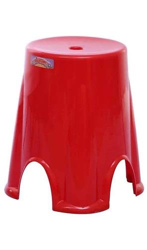 Supreme Hunk Plastic Durable Stool for Home & Garden (Red)