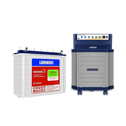 Luminous Combo Hercules 1500 Pure Sinewave Inverter With RC18000 Battery 150AH and Trolley
