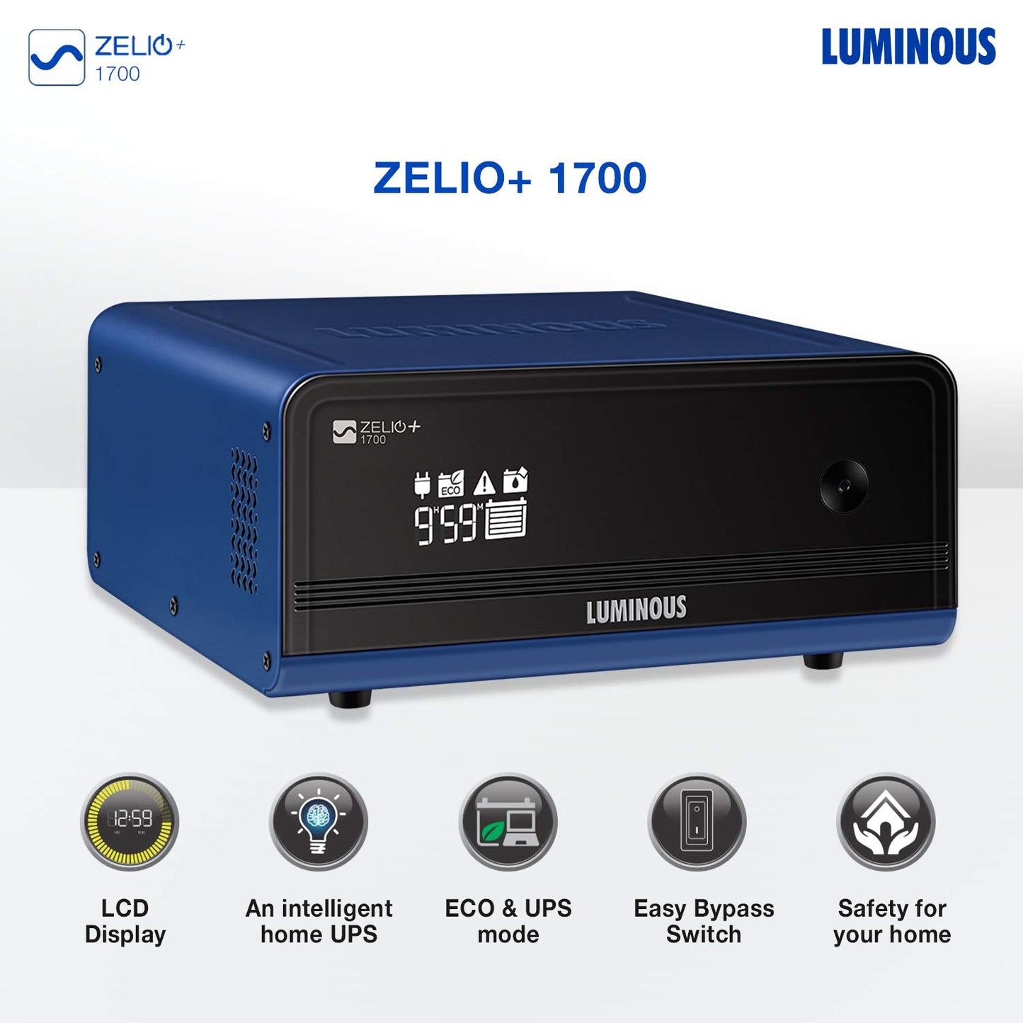 Luminous Zelio+ 1700 Inverter Pure Sine Wave Home UPS 1500VA 24 Volt