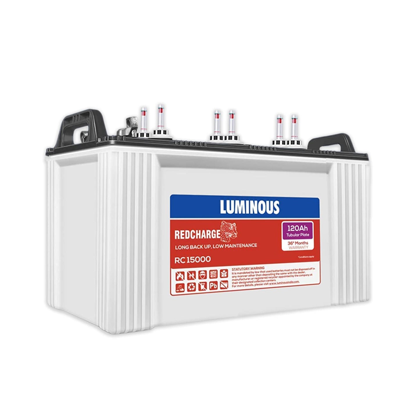 Luminous RC15000 Tubular Inverter Battery 120Ah Warranty 36 Months 1BHK