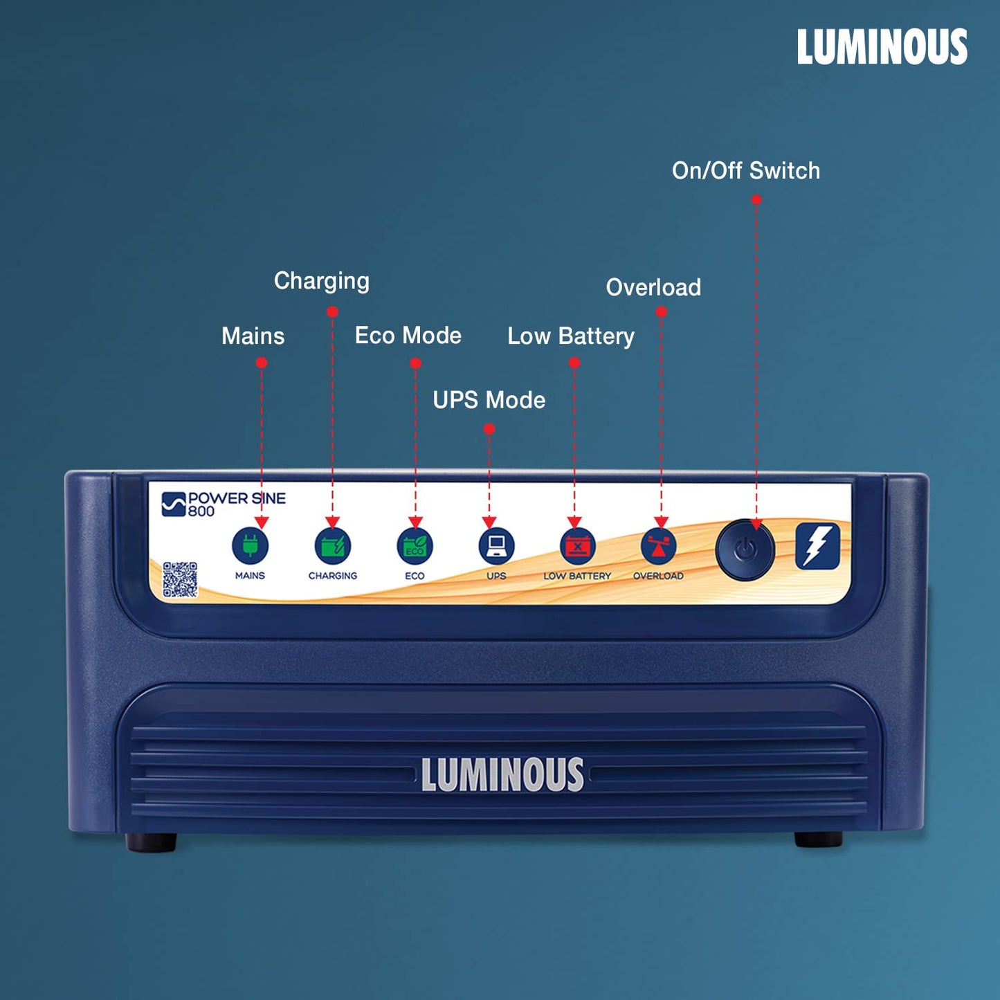 Luminous Power Sine 800 with 700VA Inverter Power Charge PC18042 Battery 150Ah  and Trolley for 1BHK