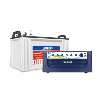 Luminous Eco Volt+ 850 SW Inverter with RC18000ST 150 Ah Battery Combo 1BHK