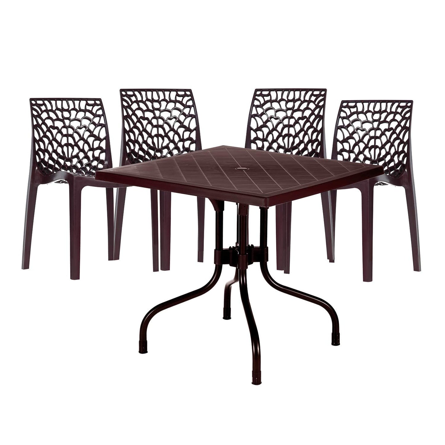 Supreme Web Set of 4 Chairs and 1 Olive Table