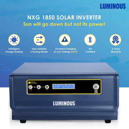 Luminous NXG 1850 SW Solar Inverter With ISOT Technology 1500VA 24 Volt