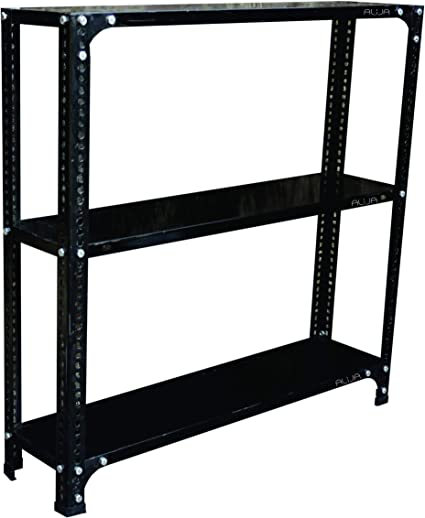 Bowzar Slotted Angle Rack Mini Size 3 Shelf Multipurpose Shelf for Warehouse Shops Kitchen