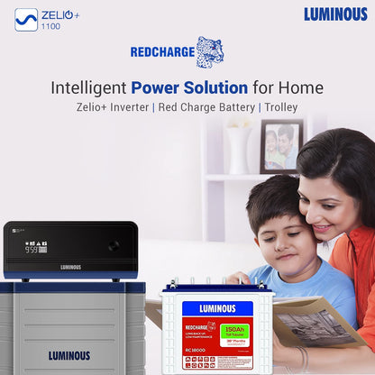 Luminous Zelio+ 1100 Inverter 900VA with RC18000 150Ah Battery and Trolley