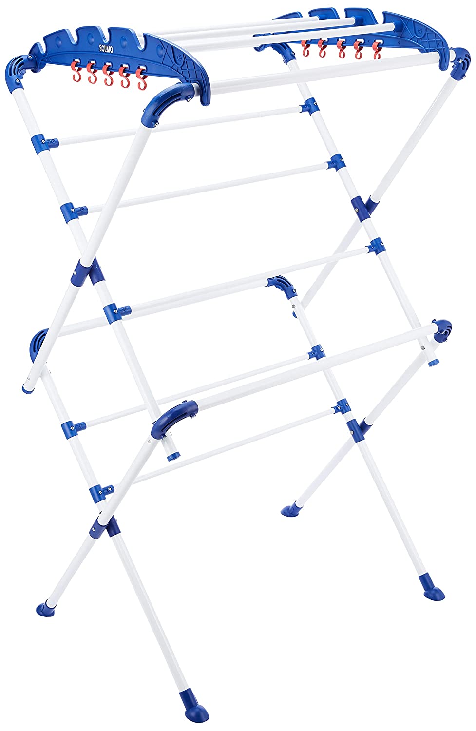 Bowzar Premium Alloy Steel Extra Large Cloth Drying Stand (White & Blue)