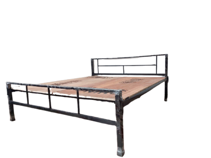 Bowzar HM Simple Design King Bed Size 6X6.5 Feet Iron Metal Bed Bachelor Hostel PG Guest House