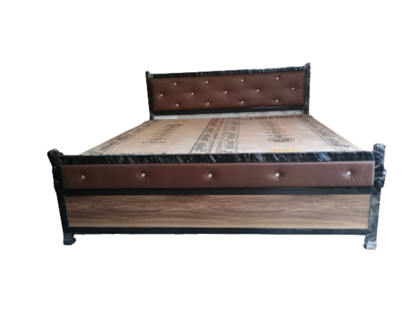 Bowzar NM King Size Bed 6X6.5 Feet Metal Bed Heavy Quality Brown