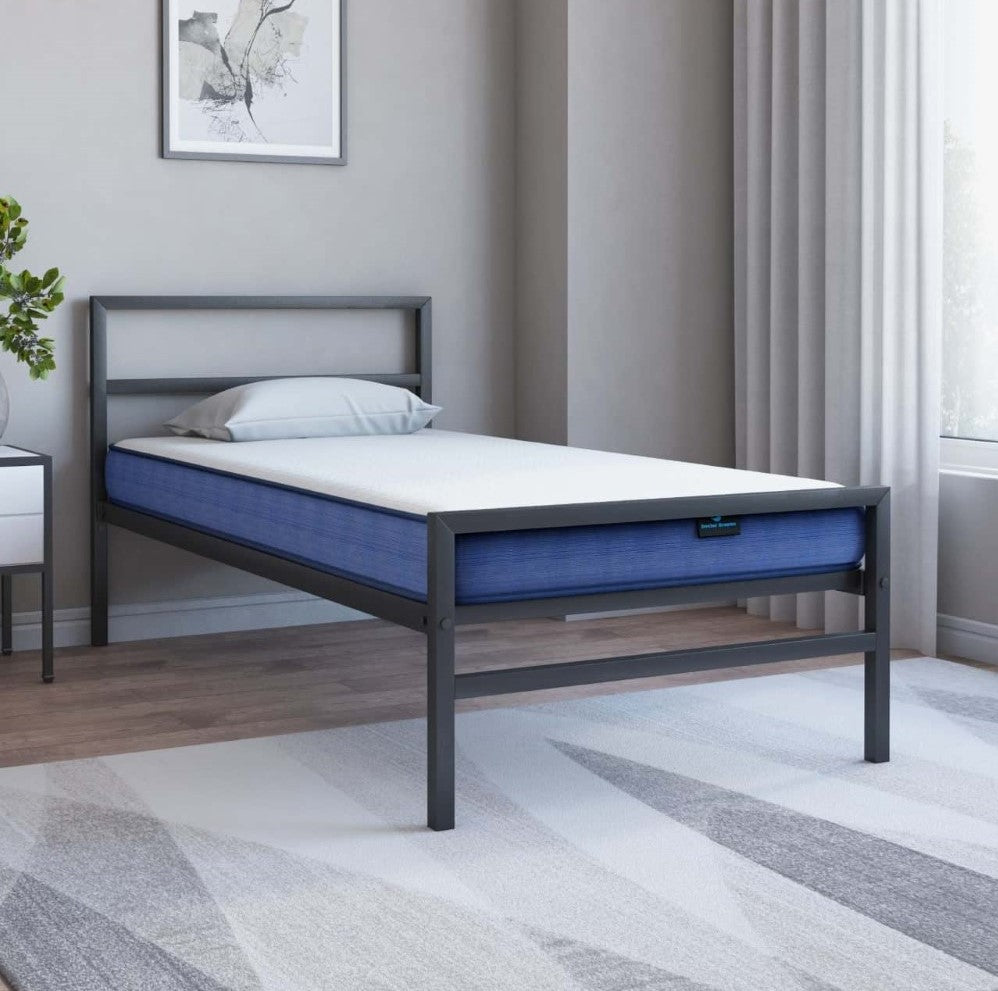Bowzar NHM Single Bed Size 3X6.5 Feet Metal Iron Bed Long Lasting Black