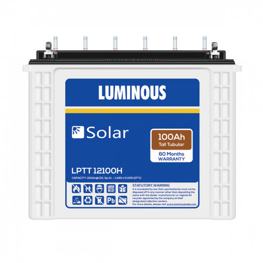 Luminous LPTT12100H Solar Battery 100 Ah 60 Months Warranty