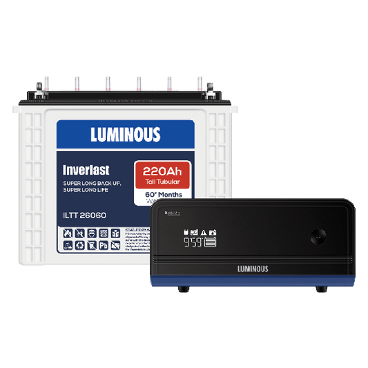 Luminous Zelio 1100 Sine Wave Inverter with ILTT26060 Tubular Battery 220Ah Warranty 60 Months